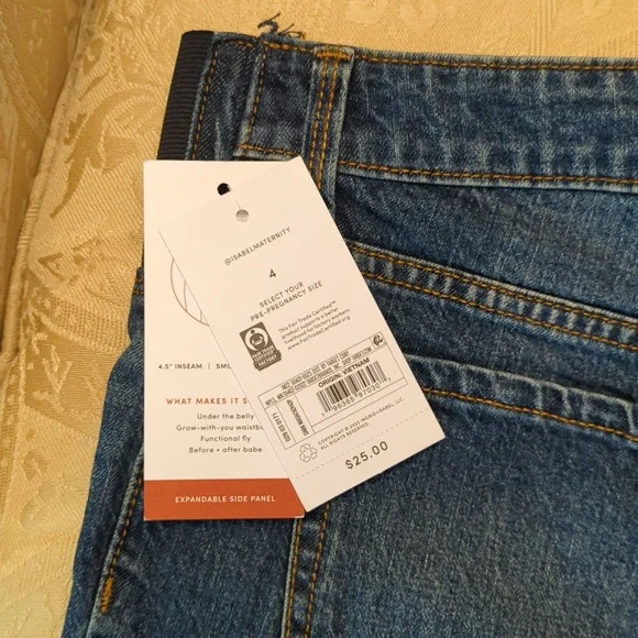New with tags. Maternity Isabel Blue Jean Shorts size 4. Make an Offer! - Picture 3 of 6